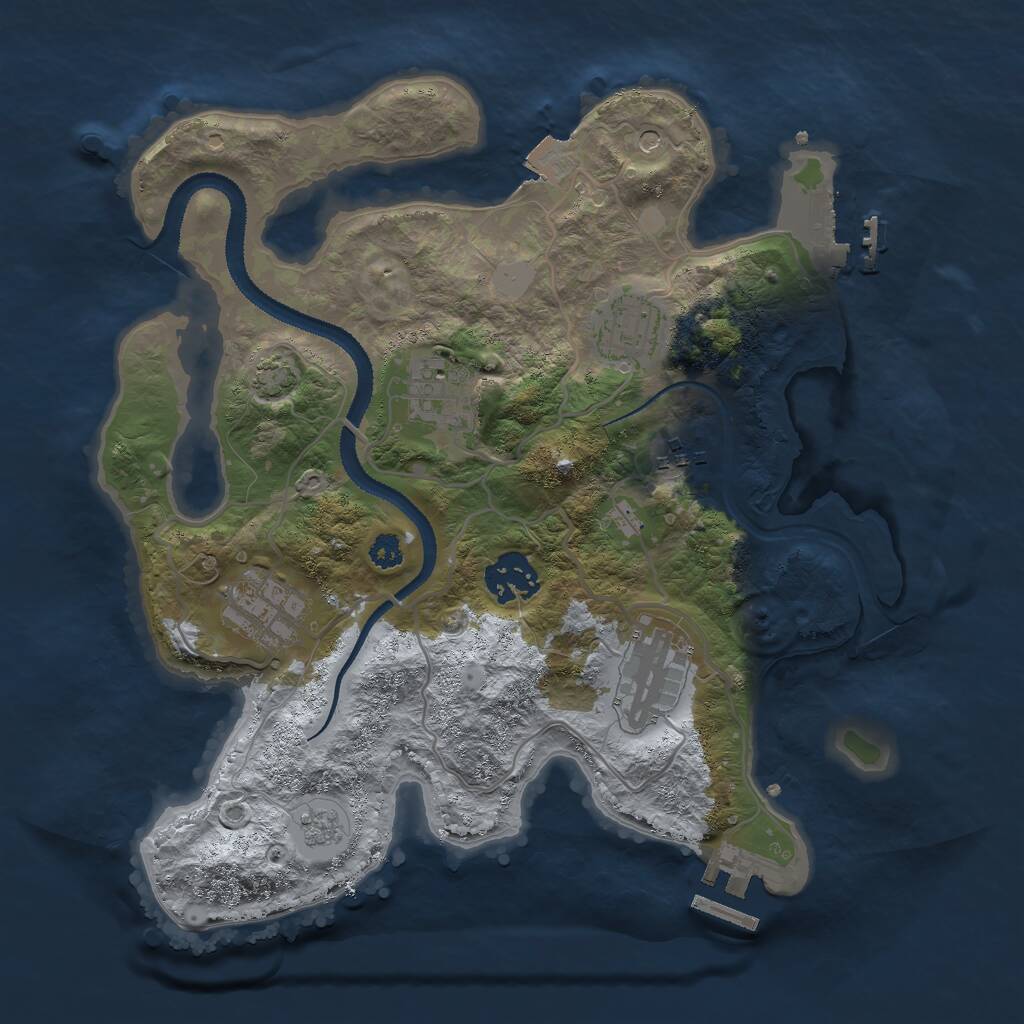 Rust Map: Procedural Map, Size: 3000, Seed: 520486, 12 Monuments