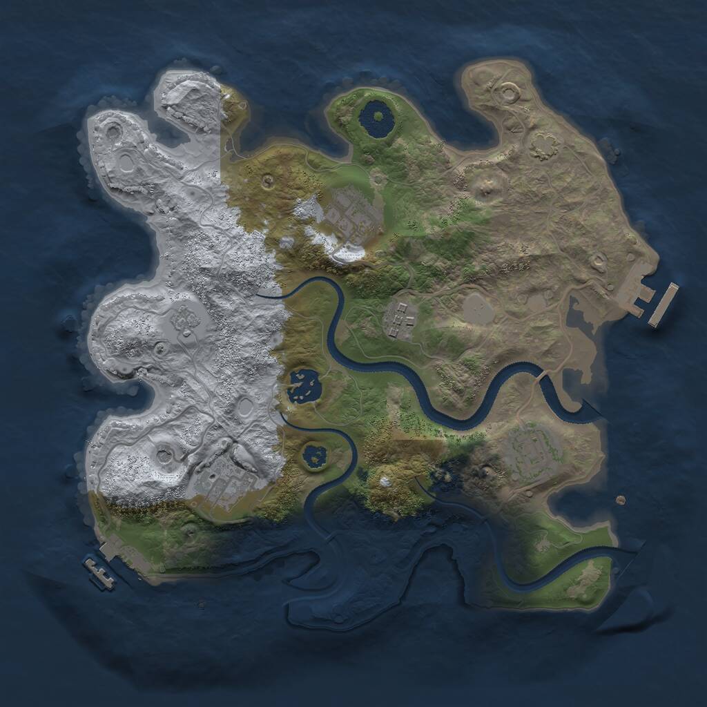 Rust Map: Procedural Map, Size: 3000, Seed: 11967, 11 Monuments
