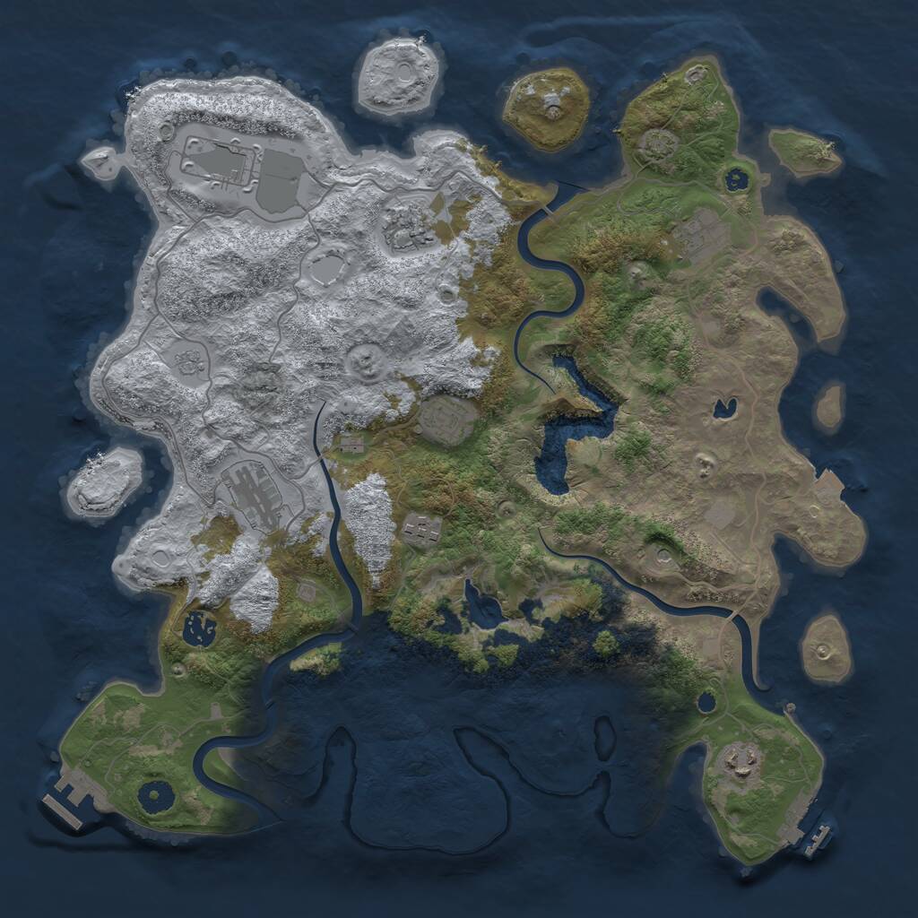 Rust Map: Procedural Map, Size: 4000, Seed: 85699800, 14 Monuments