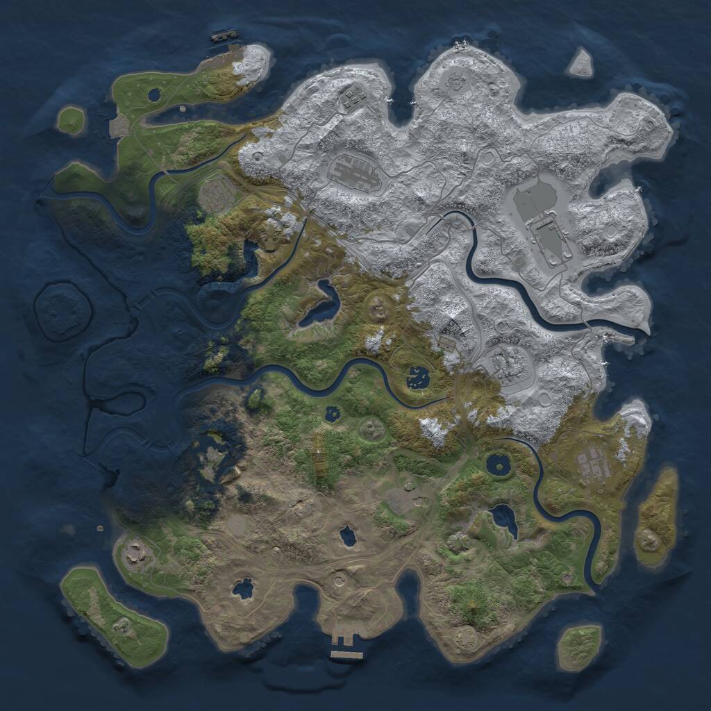 Rust Map: Procedural Map, Size: 4500, Seed: 85963150, 16 Monuments