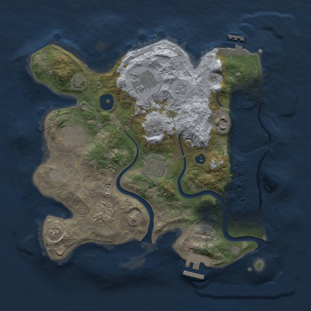 Rust Map: Procedural Map, Size: 3000, Seed: 874704876, 12 Monuments