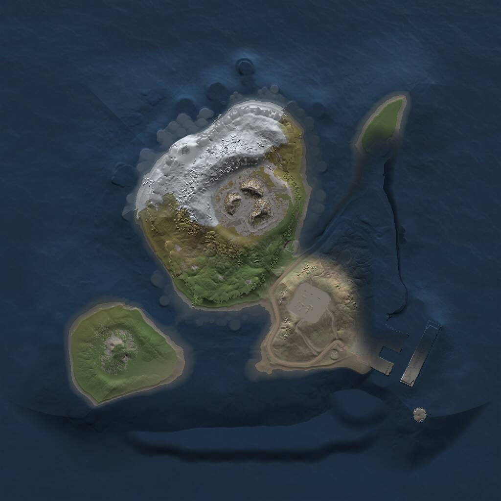 Rust Map: Procedural Map, Size: 1500, Seed: 136460716, 3 Monuments