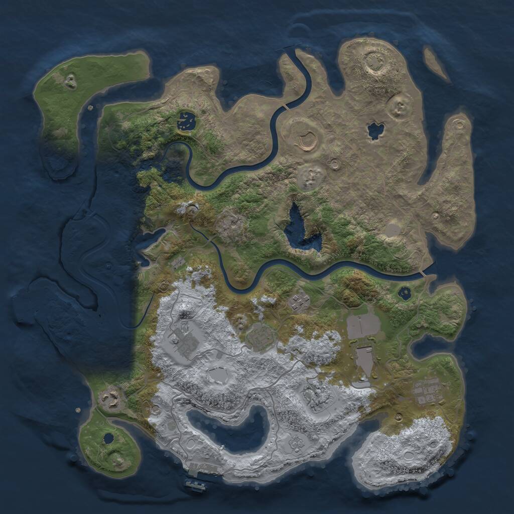 Rust Map: Procedural Map, Size: 4000, Seed: 288837813, 15 Monuments