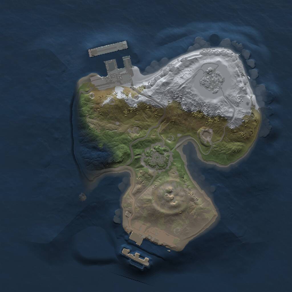 Rust Map: Procedural Map, Size: 1500, Seed: 74530953, 5 Monuments