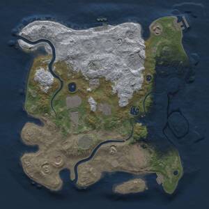 Thumbnail Rust Map: Procedural Map, Size: 3500, Seed: 1715339438, 16 Monuments