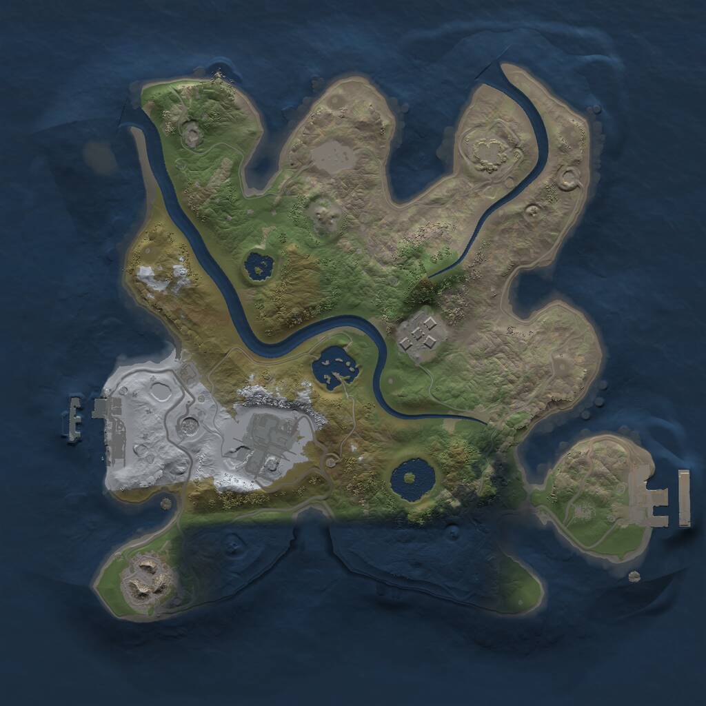 Rust Map: Procedural Map, Size: 2500, Seed: 1663515222, 9 Monuments