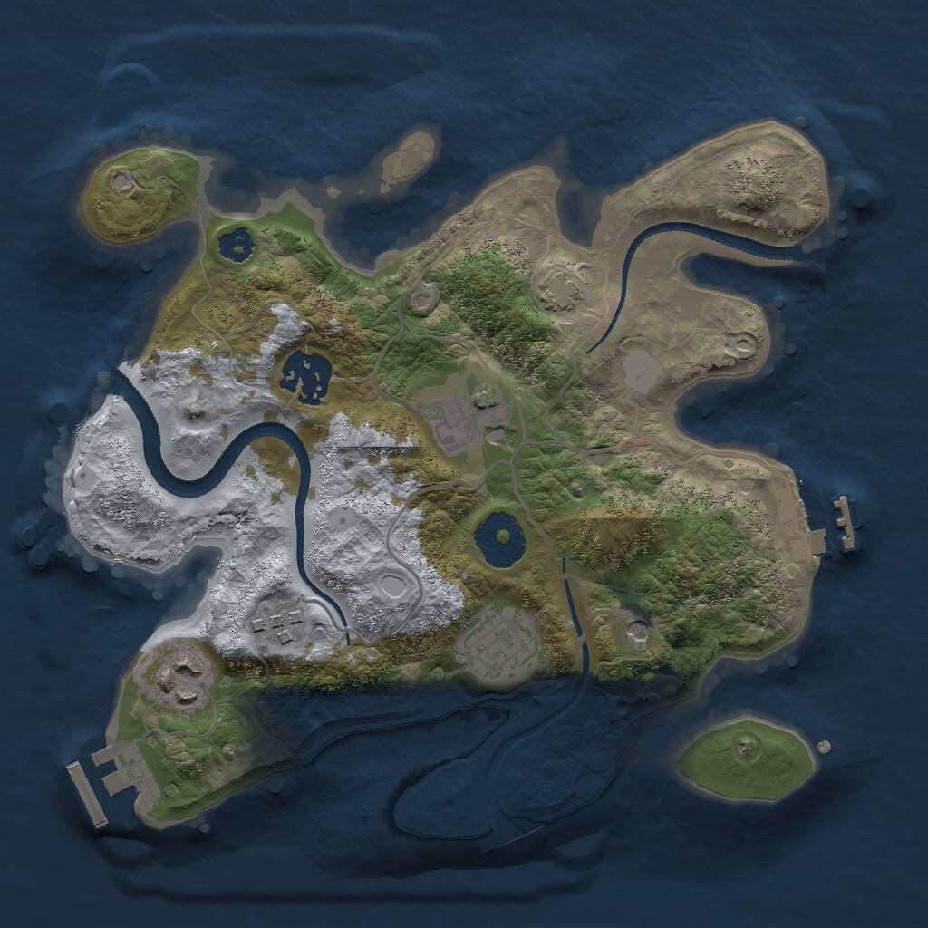 Rust Map: Procedural Map, Size: 2700, Seed: 1782302477, 10 Monuments