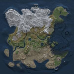 Thumbnail Rust Map: Procedural Map, Size: 3700, Seed: 544258390, 16 Monuments