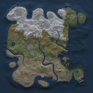 Thumbnail Rust Map: Procedural Map, Size: 3700, Seed: 20260621, 16 Monuments