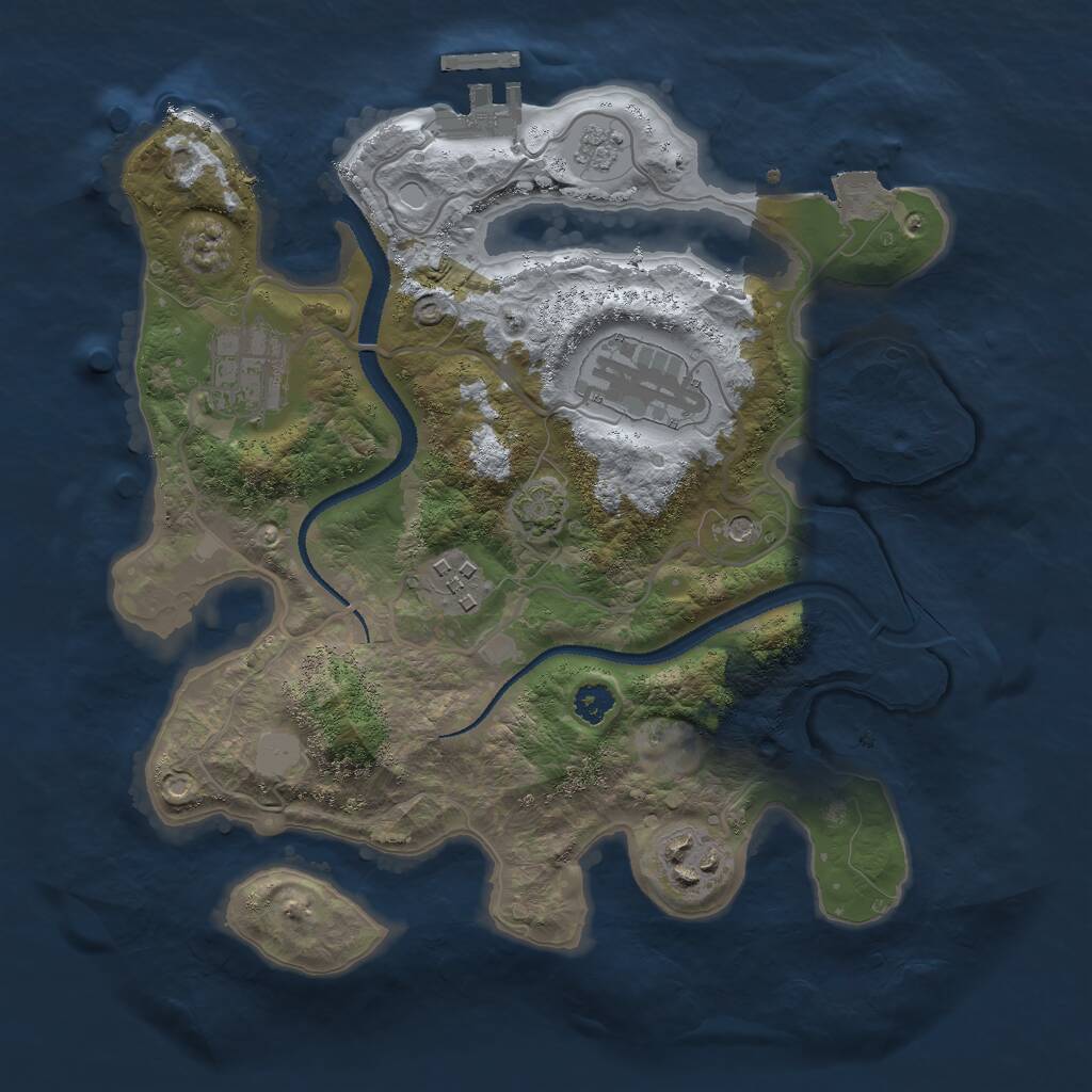 Rust Map: Procedural Map, Size: 2800, Seed: 1977863127, 9 Monuments