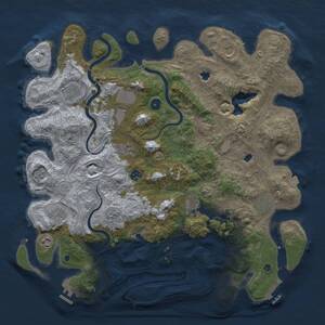 Thumbnail Rust Map: Procedural Map, Size: 4500, Seed: 697842, 17 Monuments