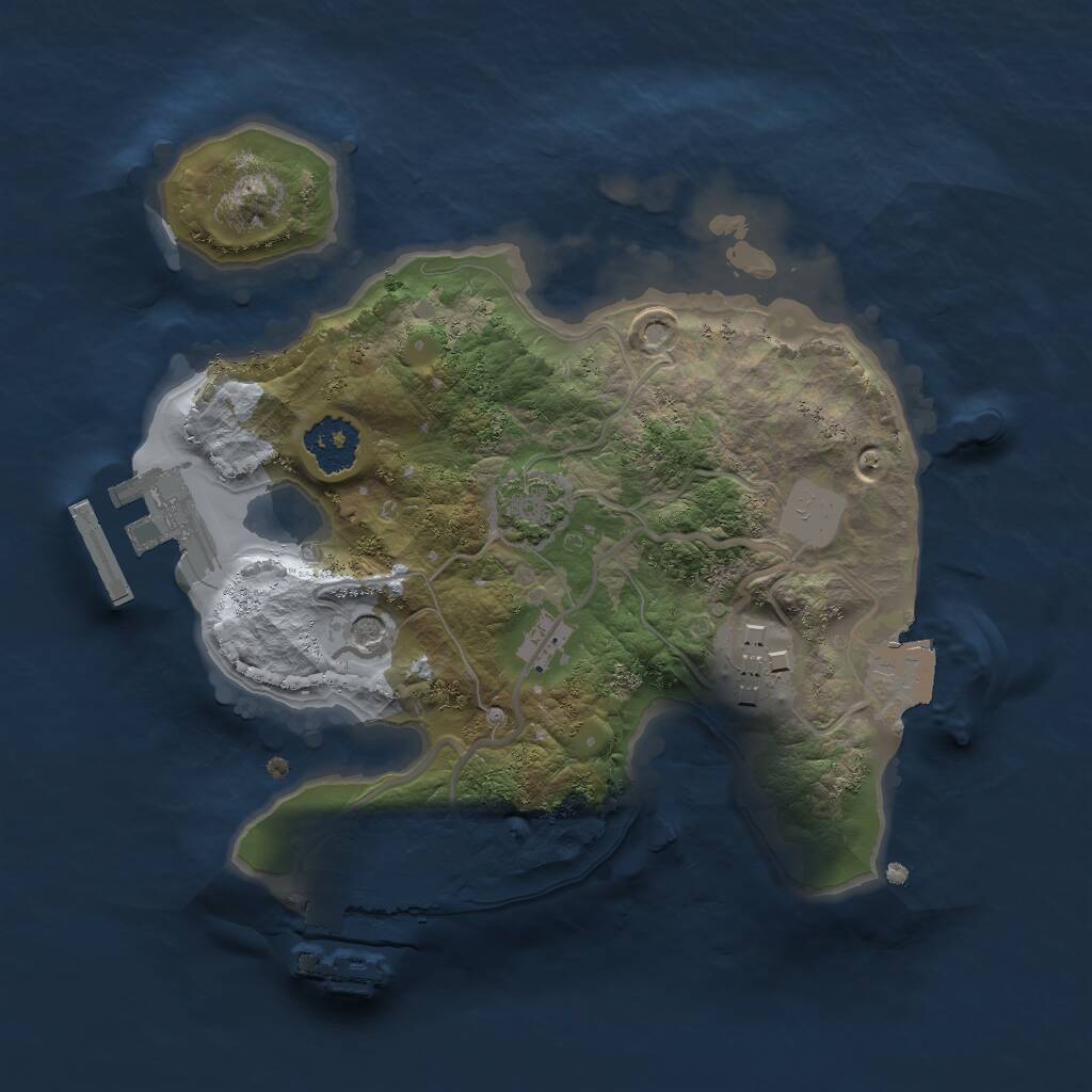 Rust Map: Procedural Map, Size: 2000, Seed: 74530, 6 Monuments