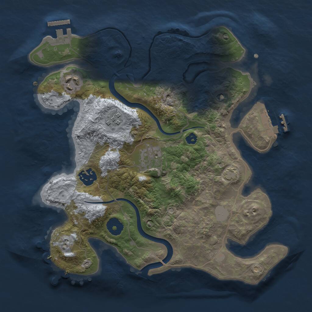 Rust Map: Procedural Map, Size: 2800, Seed: 257323224, 9 Monuments