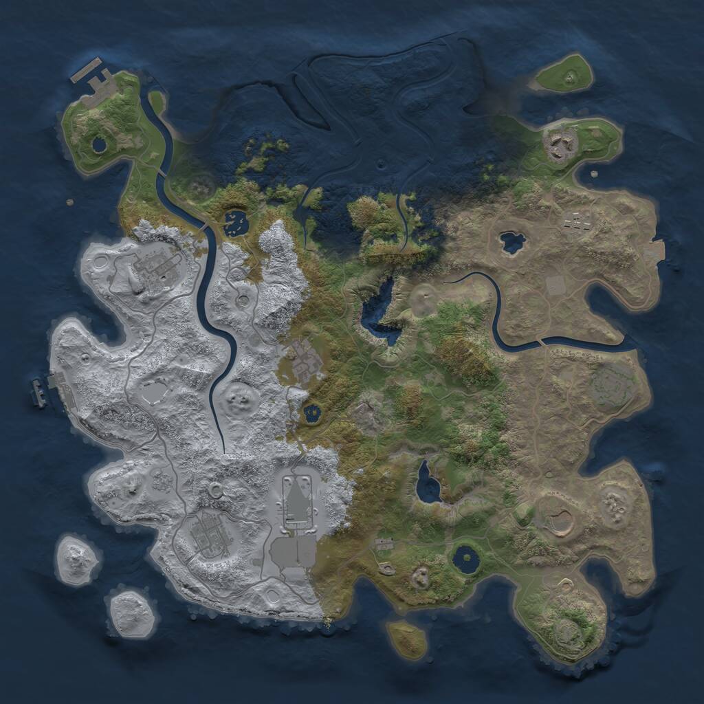 Rust Map: Procedural Map, Size: 4000, Seed: 288037383, 15 Monuments