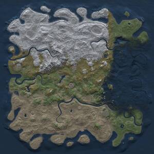 Thumbnail Rust Map: Procedural Map, Size: 6000, Seed: 837543200, 17 Monuments