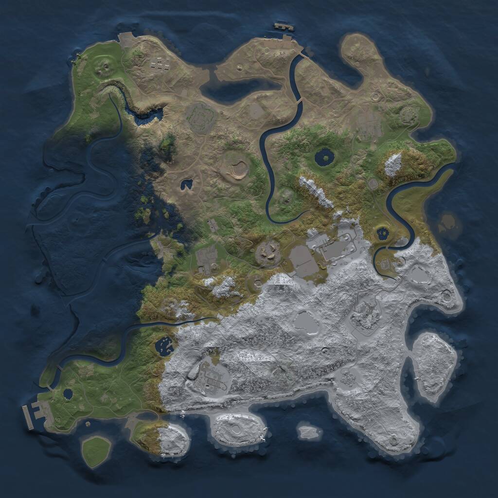 Rust Map: Procedural Map, Size: 4039, Seed: 481981, 16 Monuments