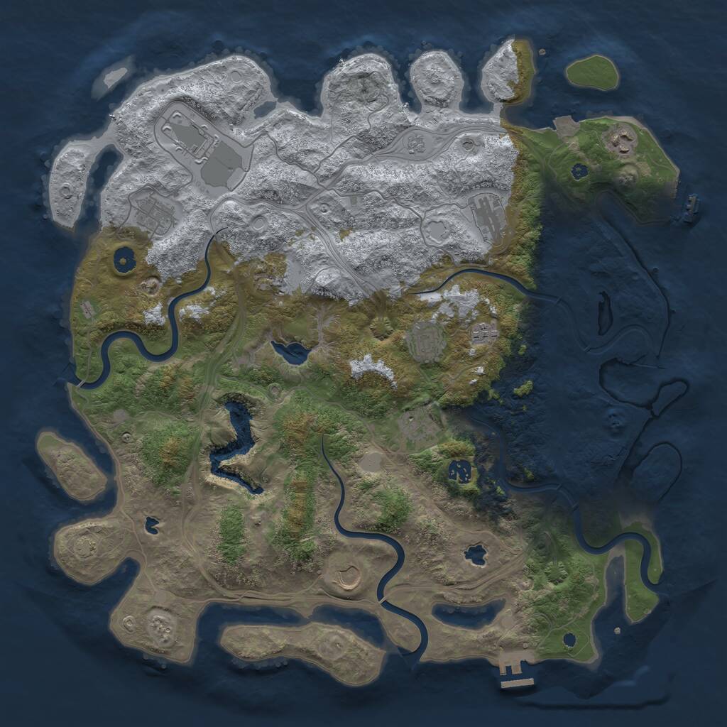 Rust Map: Procedural Map, Size: 4500, Seed: 798123, 16 Monuments
