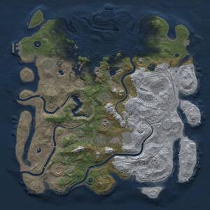 Thumbnail Rust Map: Procedural Map, Size: 4500, Seed: 1499337048, 17 Monuments