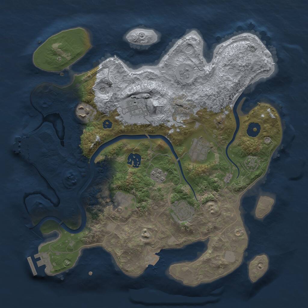 Rust Map: Procedural Map, Size: 3250, Seed: 1783168257, 13 Monuments