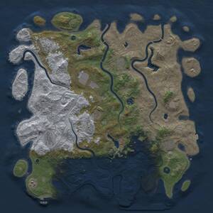 Thumbnail Rust Map: Procedural Map, Size: 4800, Seed: 1131086462, 16 Monuments