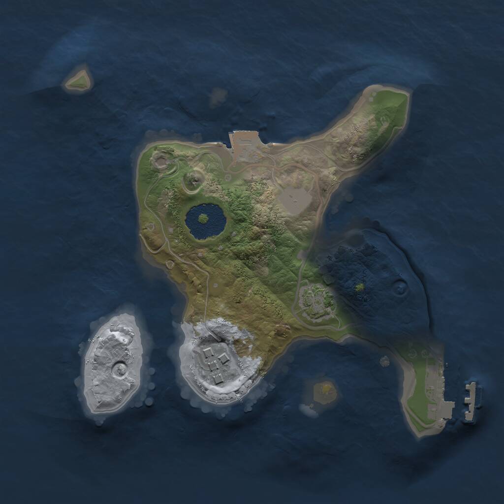 Rust Map: Procedural Map, Size: 2000, Seed: 90872957, 4 Monuments