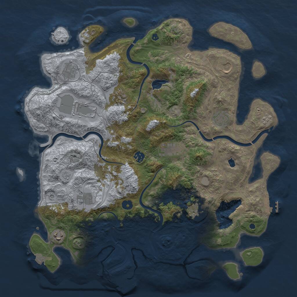 Rust Map: Procedural Map, Size: 4250, Seed: 376005751, 17 Monuments