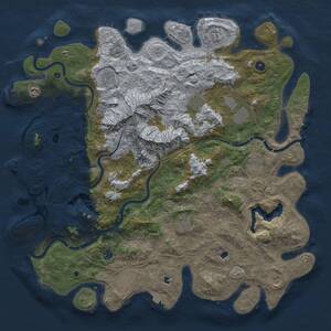 Thumbnail Rust Map: Procedural Map, Size: 5000, Seed: 16574, 17 Monuments