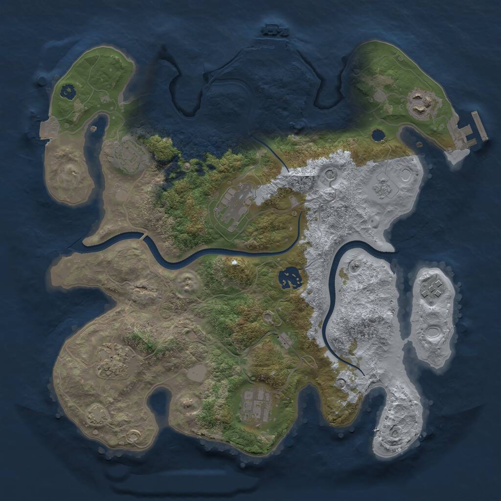 Rust Map: Procedural Map, Size: 3250, Seed: 767085873, 13 Monuments
