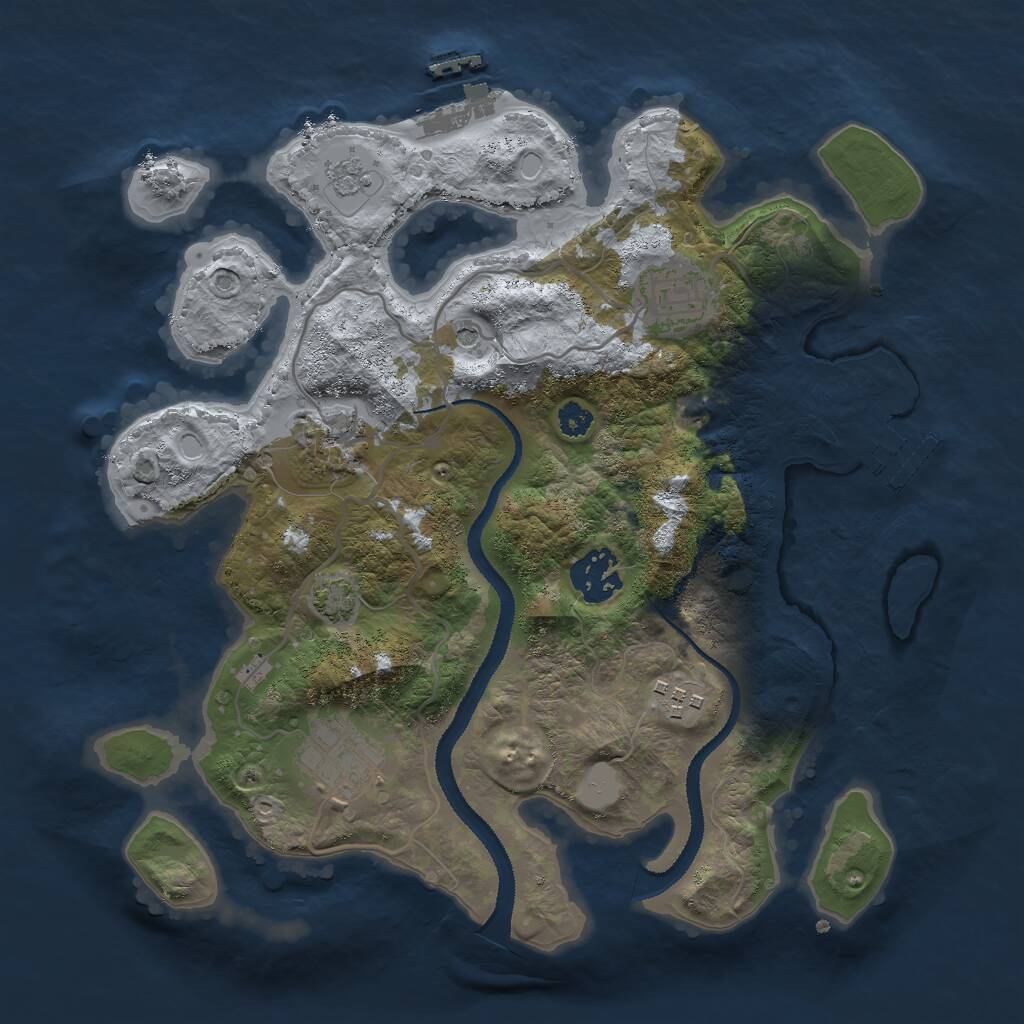 Rust Map: Procedural Map, Size: 3000, Seed: 445892, 11 Monuments