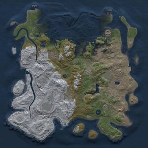 Thumbnail Rust Map: Procedural Map, Size: 4000, Seed: 1231184417, 17 Monuments