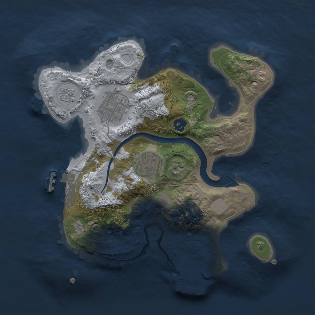 Rust Map: Procedural Map, Size: 2400, Seed: 5783927, 7 Monuments