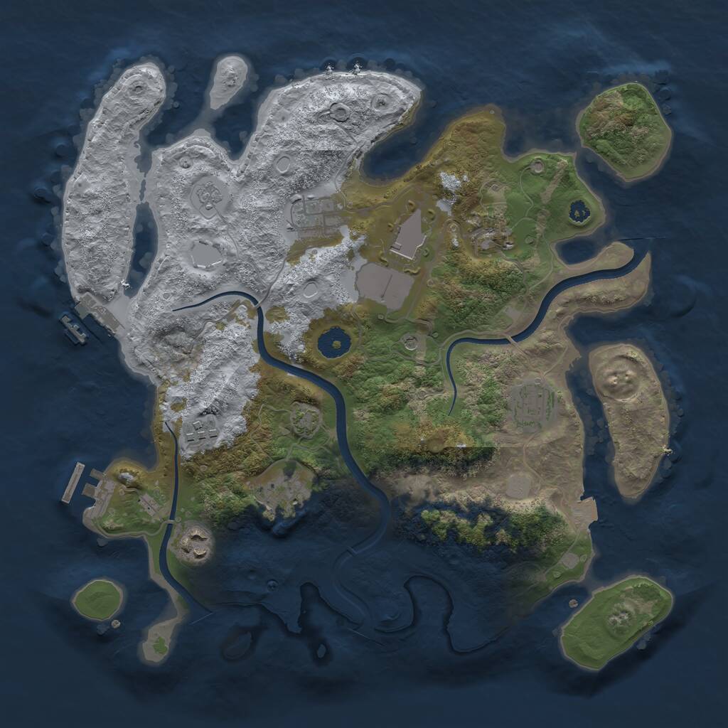 Rust Map: Procedural Map, Size: 3500, Seed: 8456123, 13 Monuments