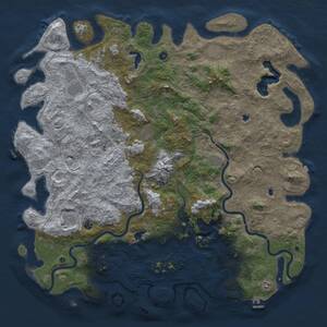 Thumbnail Rust Map: Procedural Map, Size: 6000, Seed: 620142580, 17 Monuments