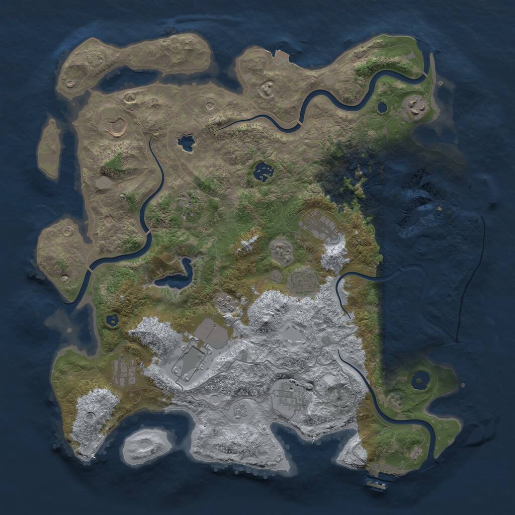 Rust Map: Procedural Map, Size: 4096, Seed: 20260609, 16 Monuments