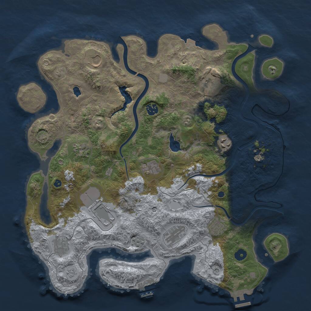 Rust Map: Procedural Map, Size: 4000, Seed: 3032021, 17 Monuments