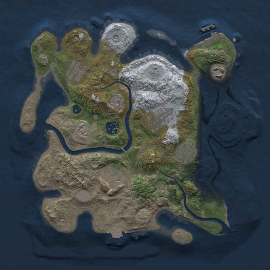 Rust Map: Procedural Map, Size: 3000, Seed: 97577, 13 Monuments