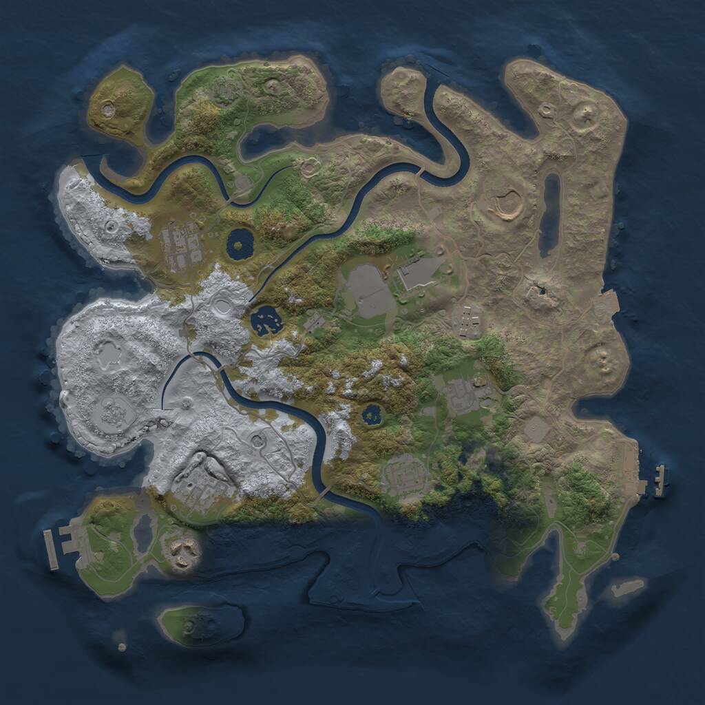 Rust Map: Procedural Map, Size: 3500, Seed: 2462026, 15 Monuments