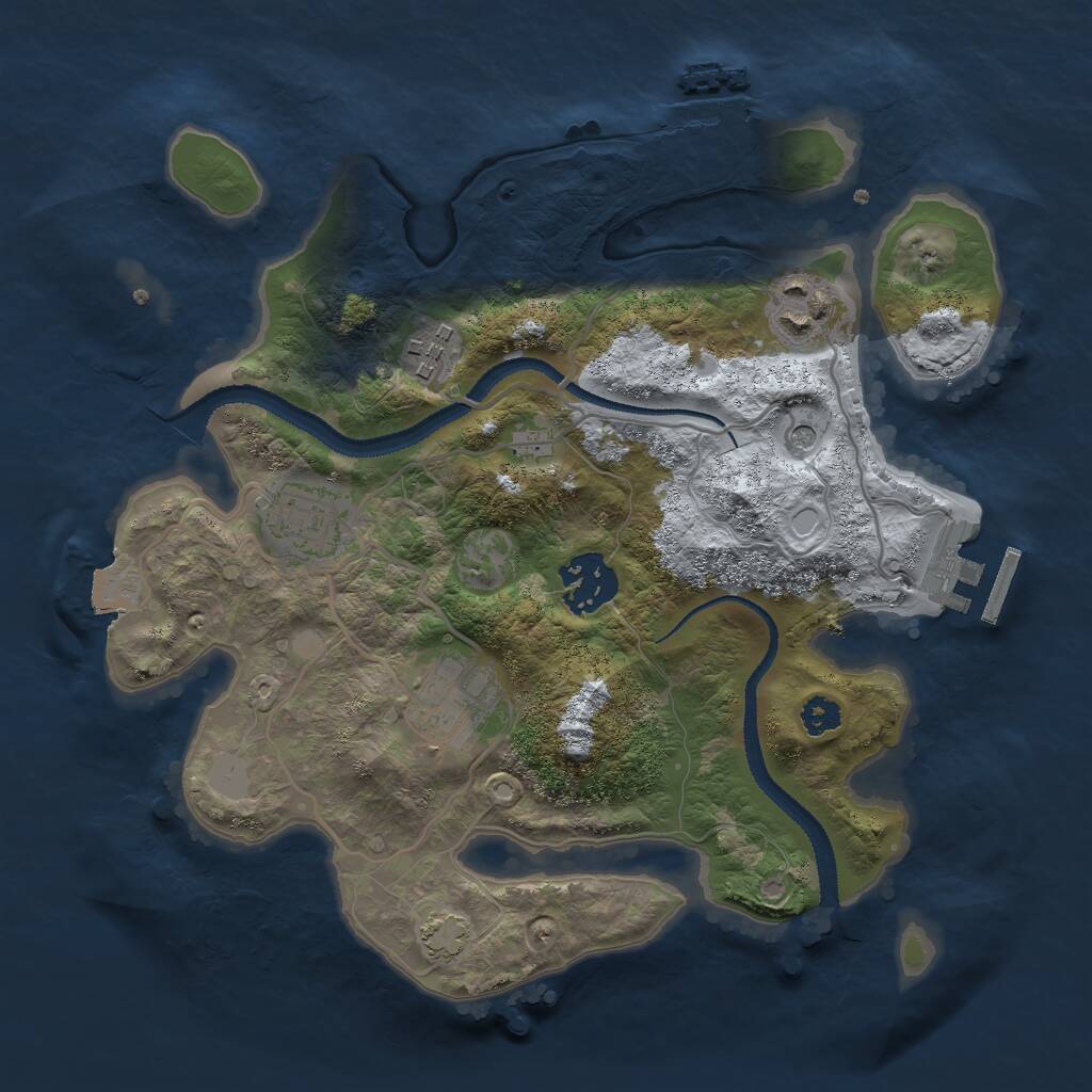 Rust Map: Procedural Map, Size: 2800, Seed: 1920478888, 10 Monuments