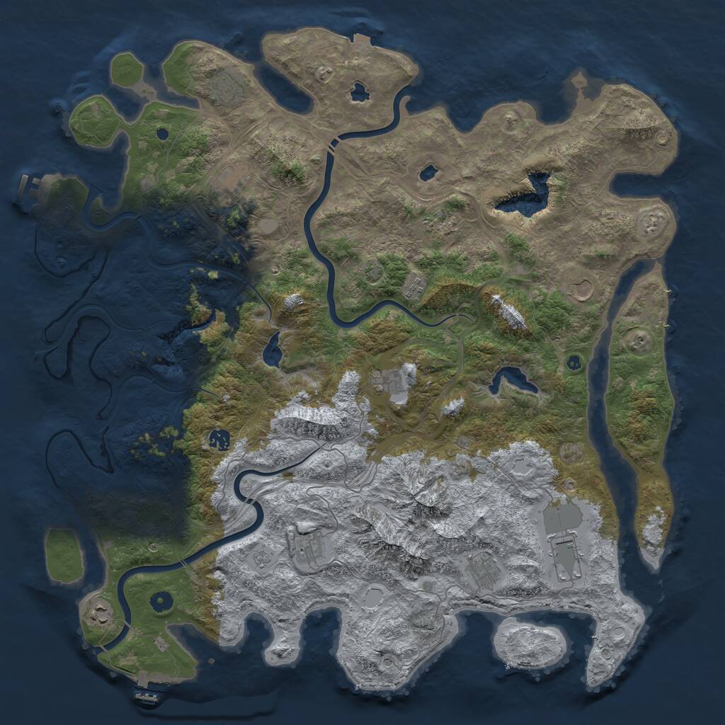 Rust Map: Procedural Map, Size: 5000, Seed: 1572788614, 17 Monuments