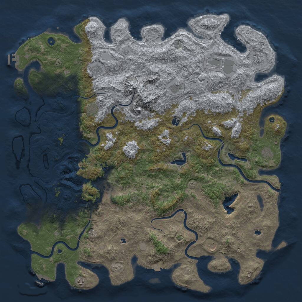 Rust Map: Procedural Map, Size: 5800, Seed: 1909033711, 17 Monuments