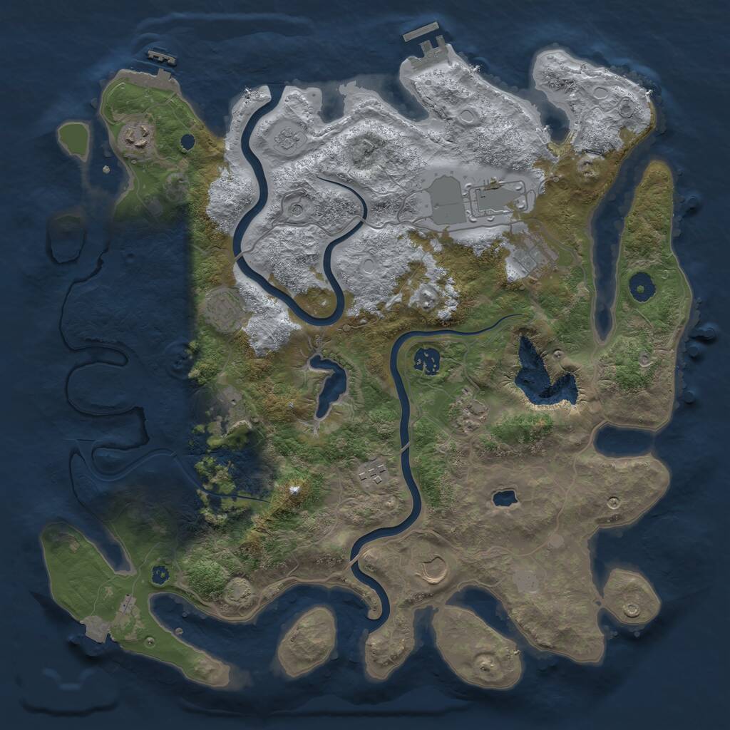 Rust Map: Procedural Map, Size: 4000, Seed: 8866869, 15 Monuments