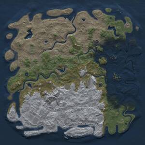 Thumbnail Rust Map: Procedural Map, Size: 6000, Seed: 1828484143, 17 Monuments