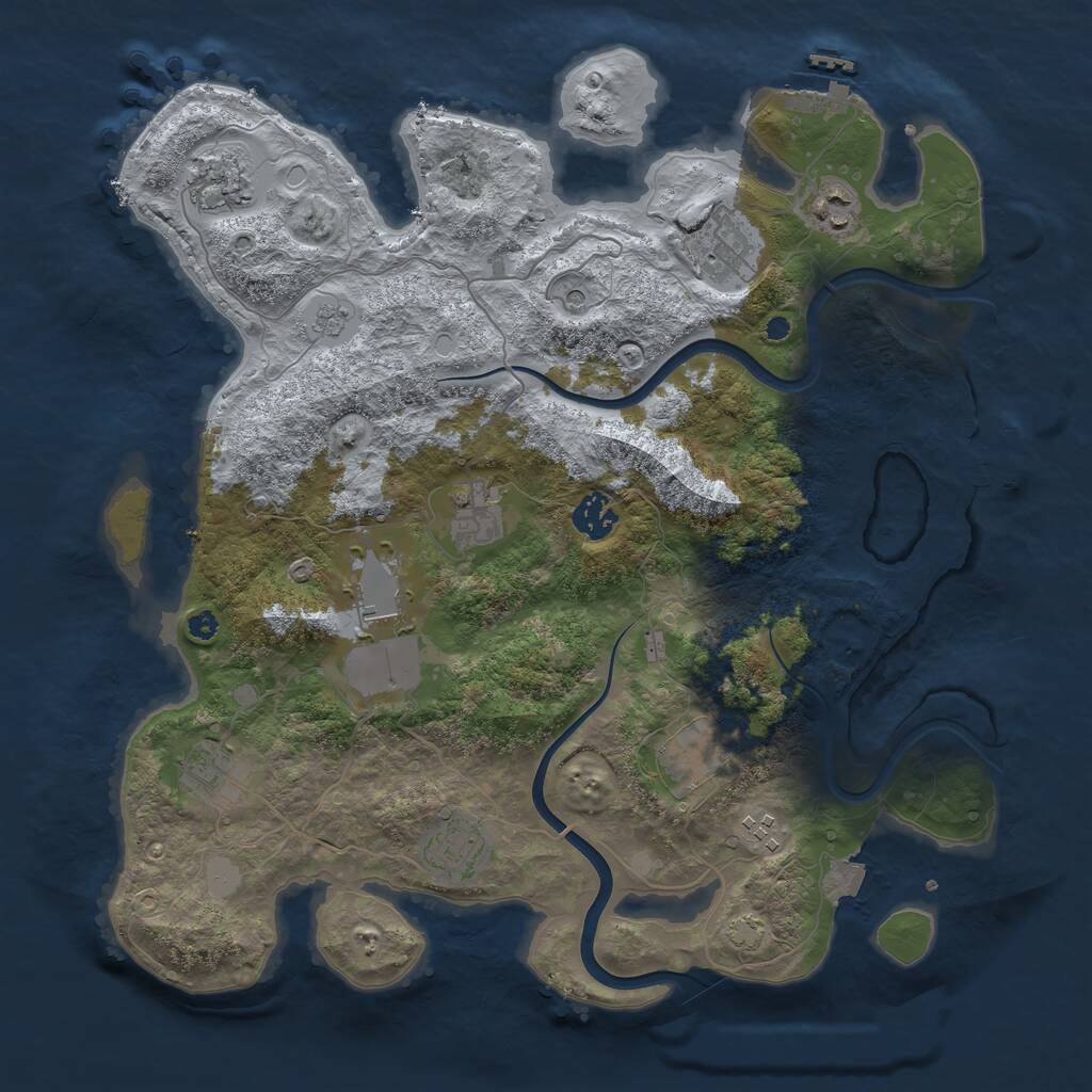 Rust Map: Procedural Map, Size: 3750, Seed: 17022005, 16 Monuments