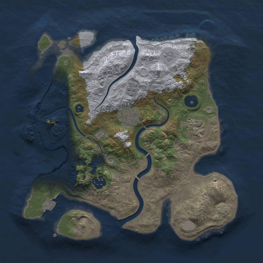 Rust Map: Procedural Map, Size: 3000, Seed: 62541, 9 Monuments