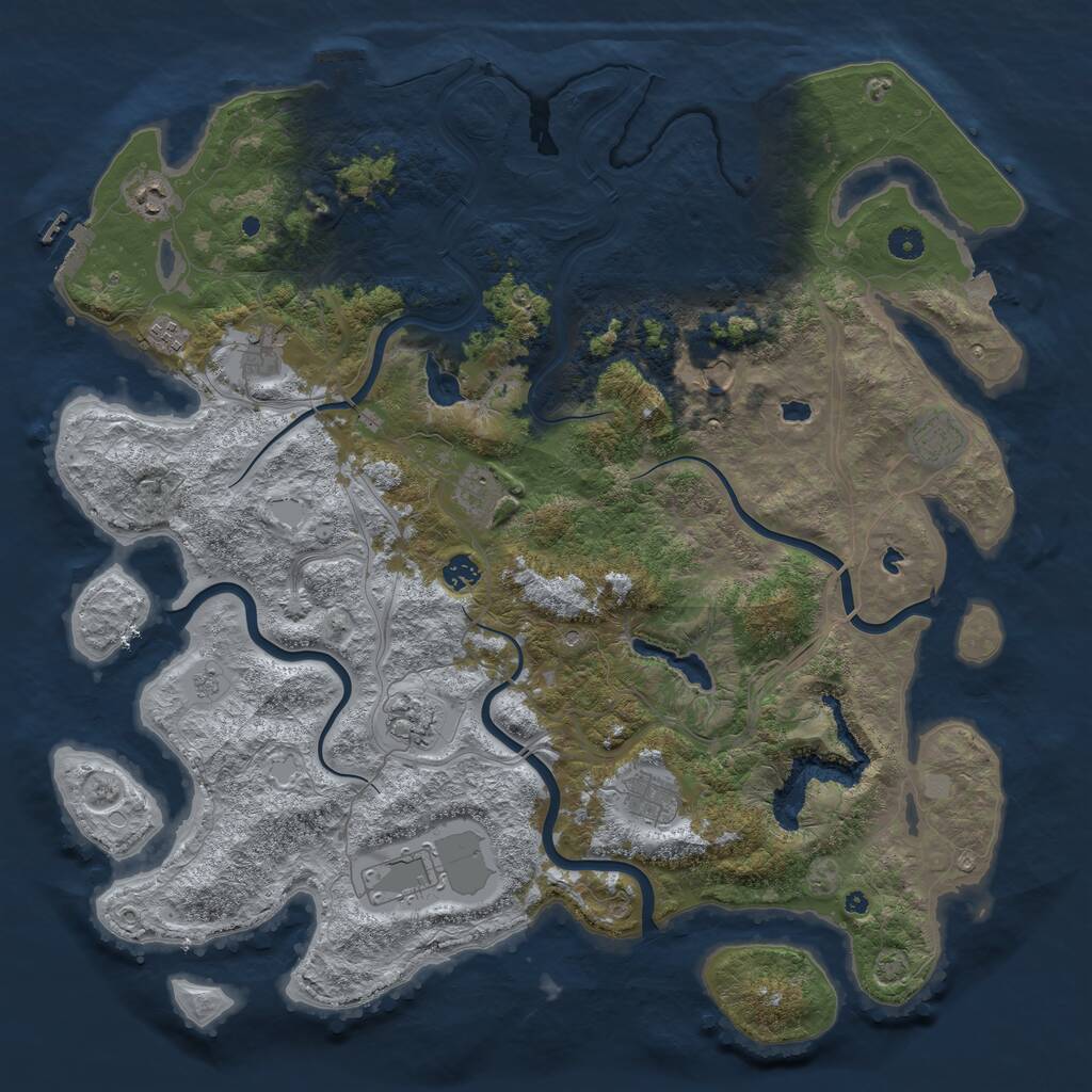 Rust Map: Procedural Map, Size: 4696, Seed: 6942069, 16 Monuments