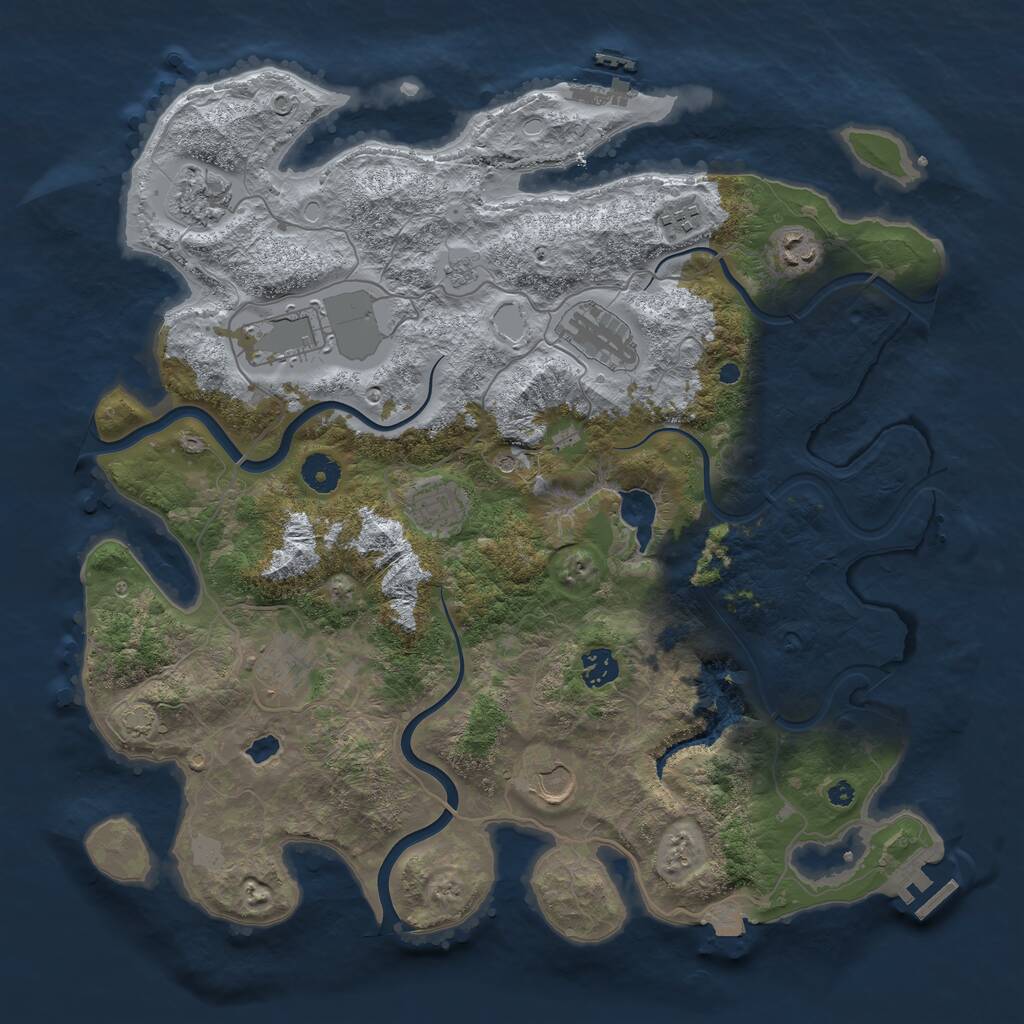 Rust Map: Procedural Map, Size: 4000, Seed: 825907662, 15 Monuments