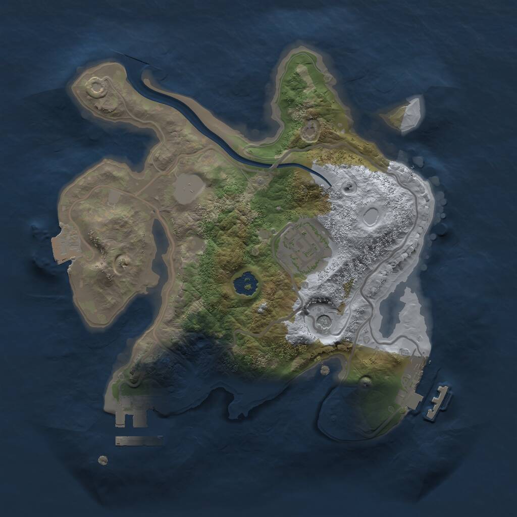 Rust Map: Procedural Map, Size: 2200, Seed: 9758406, 5 Monuments