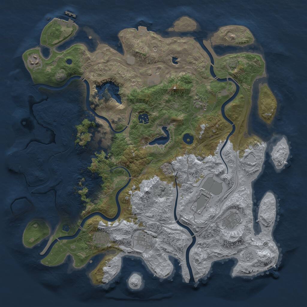 Rust Map: Procedural Map, Size: 4250, Seed: 2599, 16 Monuments