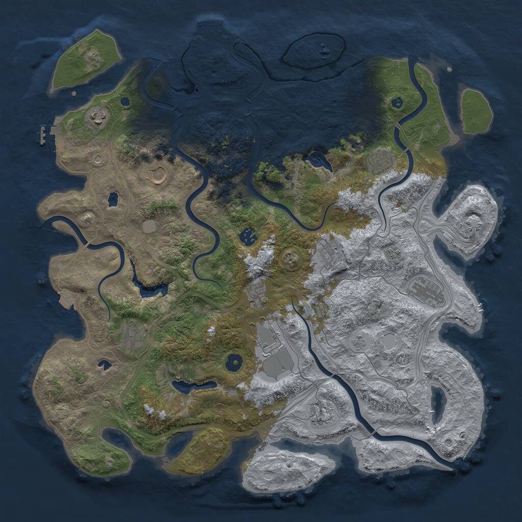 Rust Map: Procedural Map, Size: 4500, Seed: 978972, 17 Monuments