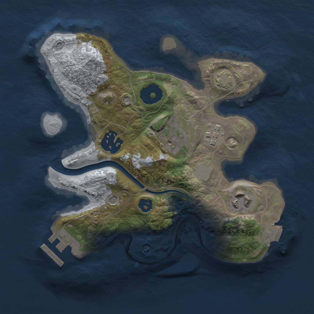 Rust Map: Procedural Map, Size: 2250, Seed: 7500, 8 Monuments